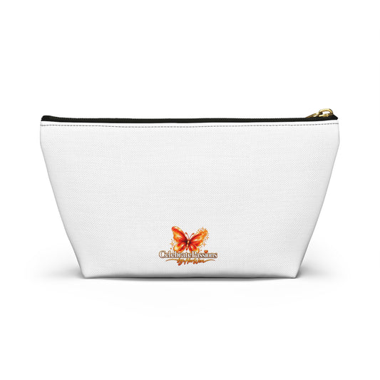 Makeup Bag - "Makeup Bag Happy Stuff" Leopard Cosmetic Accessory Pouch