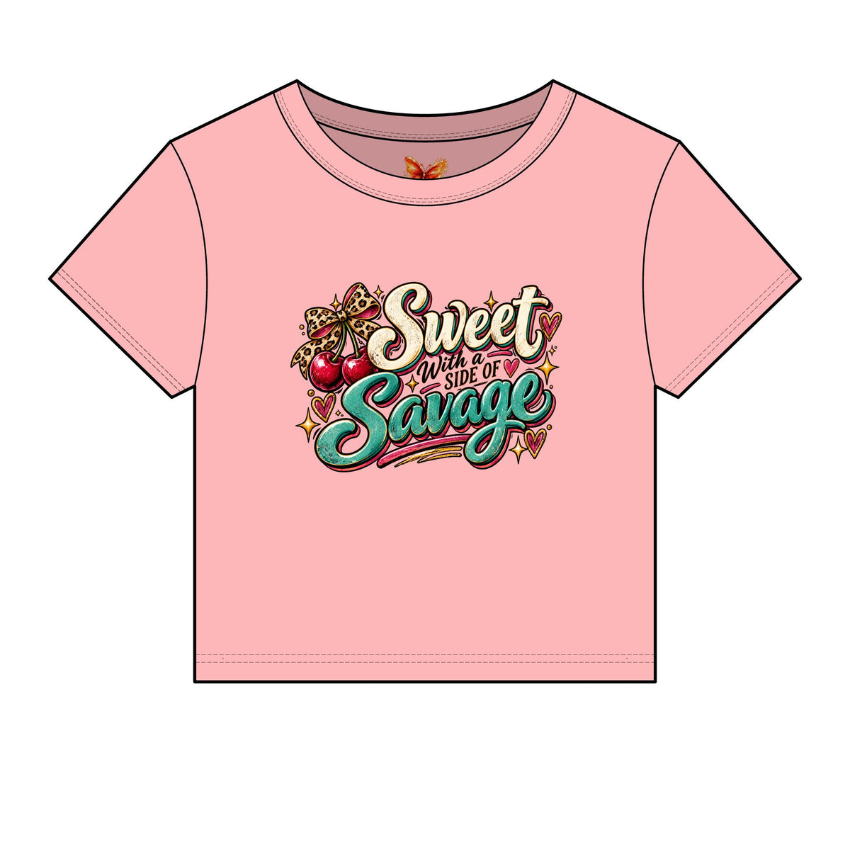 Sweet with a Side of Savage Graphic -Women's Micro Rib Baby Tee