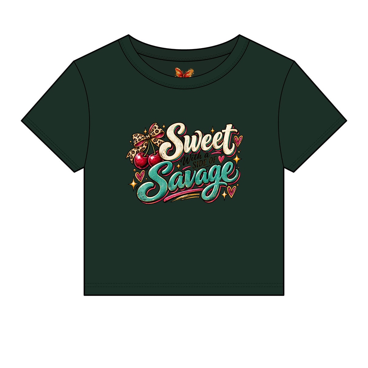 Sweet with a Side of Savage Graphic -Women's Micro Rib Baby Tee