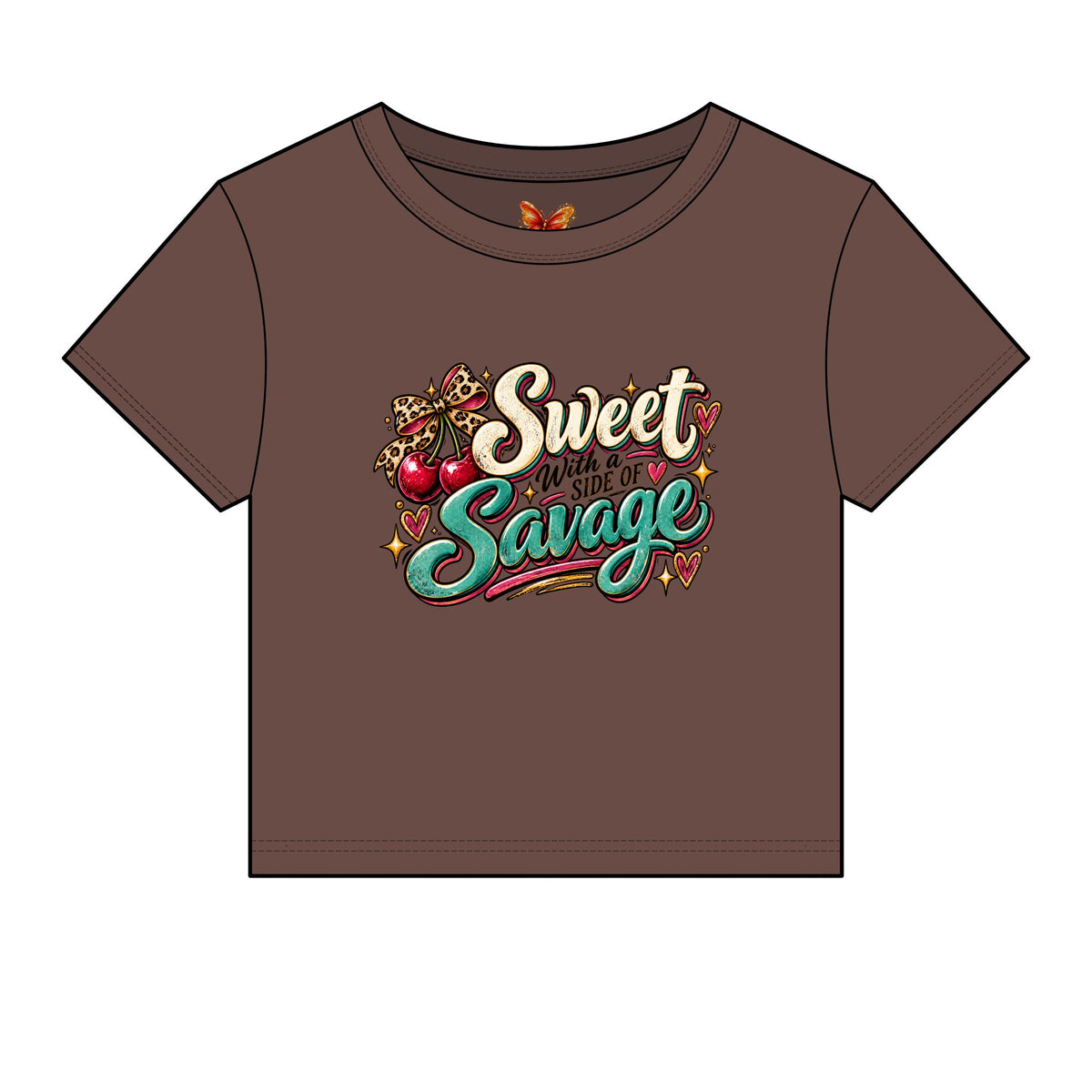 Sweet with a Side of Savage Graphic -Women's Micro Rib Baby Tee