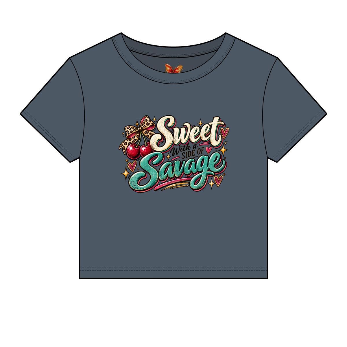 Sweet with a Side of Savage Graphic -Women's Micro Rib Baby Tee