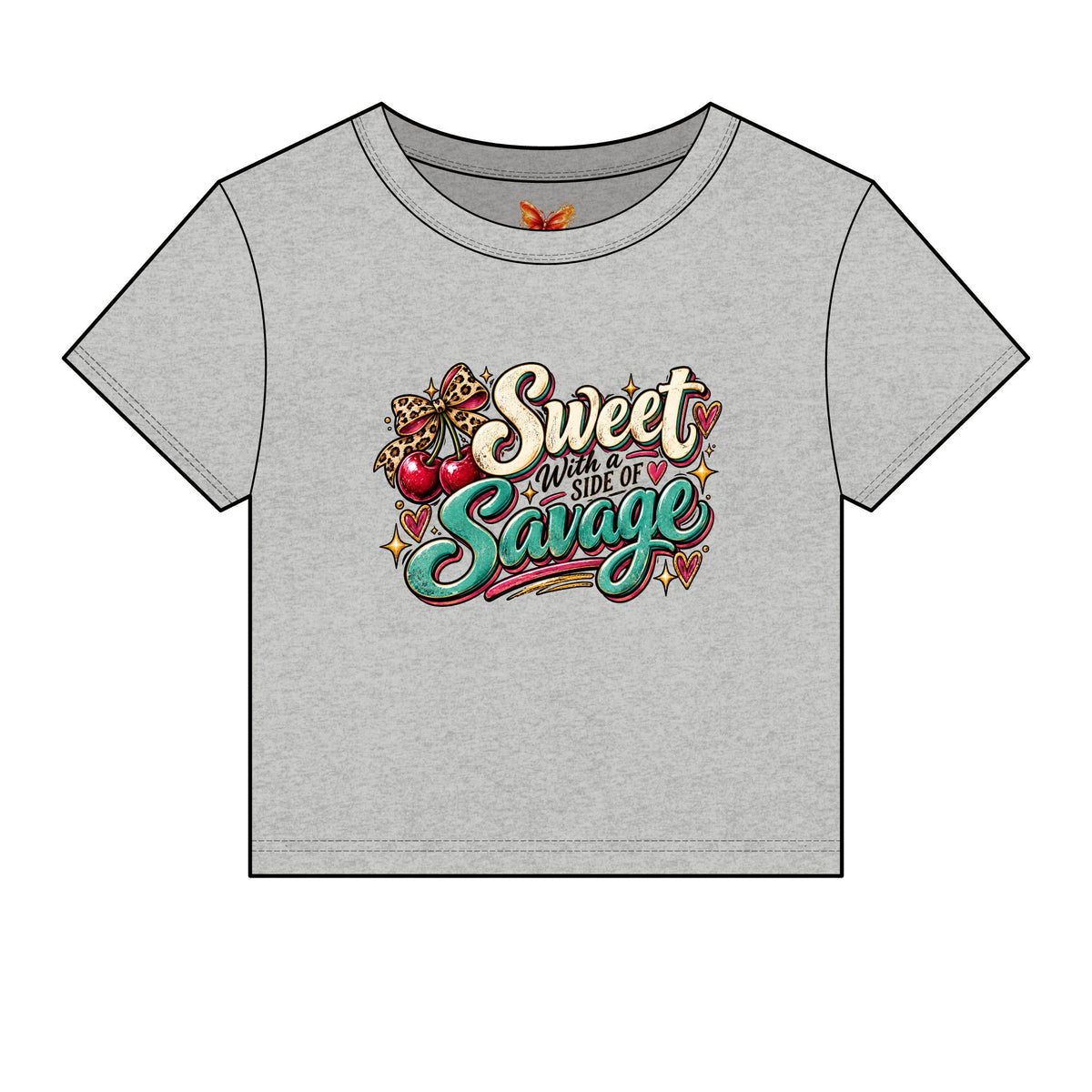Sweet with a Side of Savage Graphic -Women's Micro Rib Baby Tee
