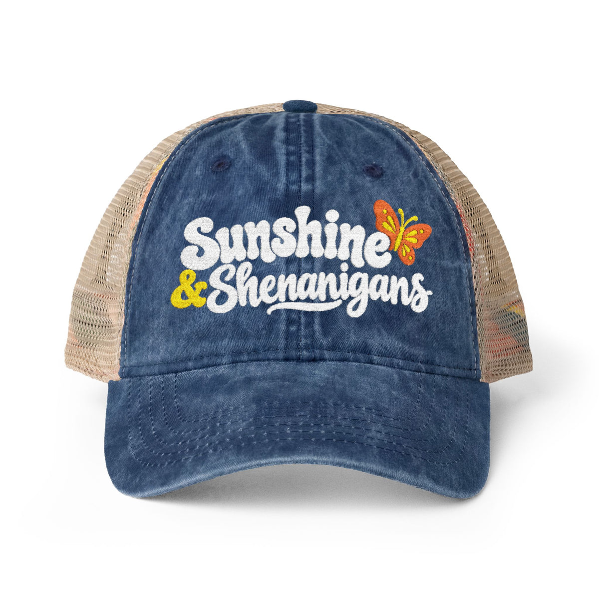 Sunshine & Shenanigans - Women's Washed Mesh-Back Cap