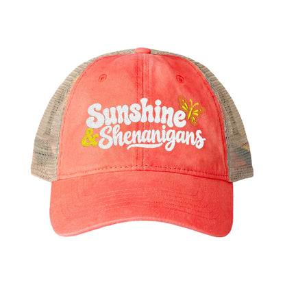 Sunshine & Shenanigans - Women's Washed Mesh-Back Cap