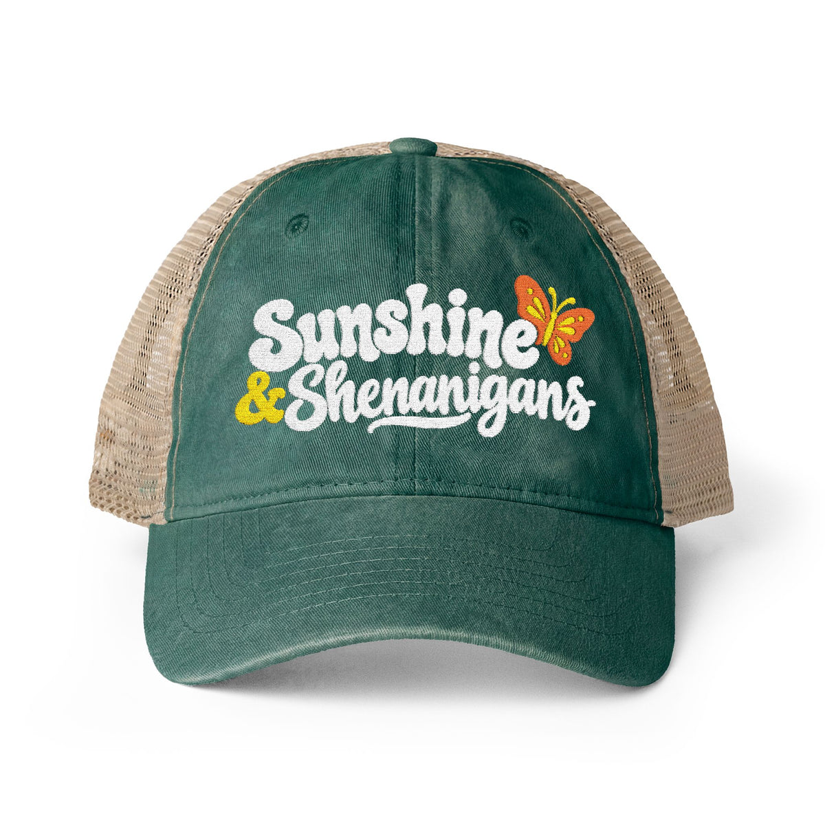 Sunshine & Shenanigans - Women's Washed Mesh-Back Cap