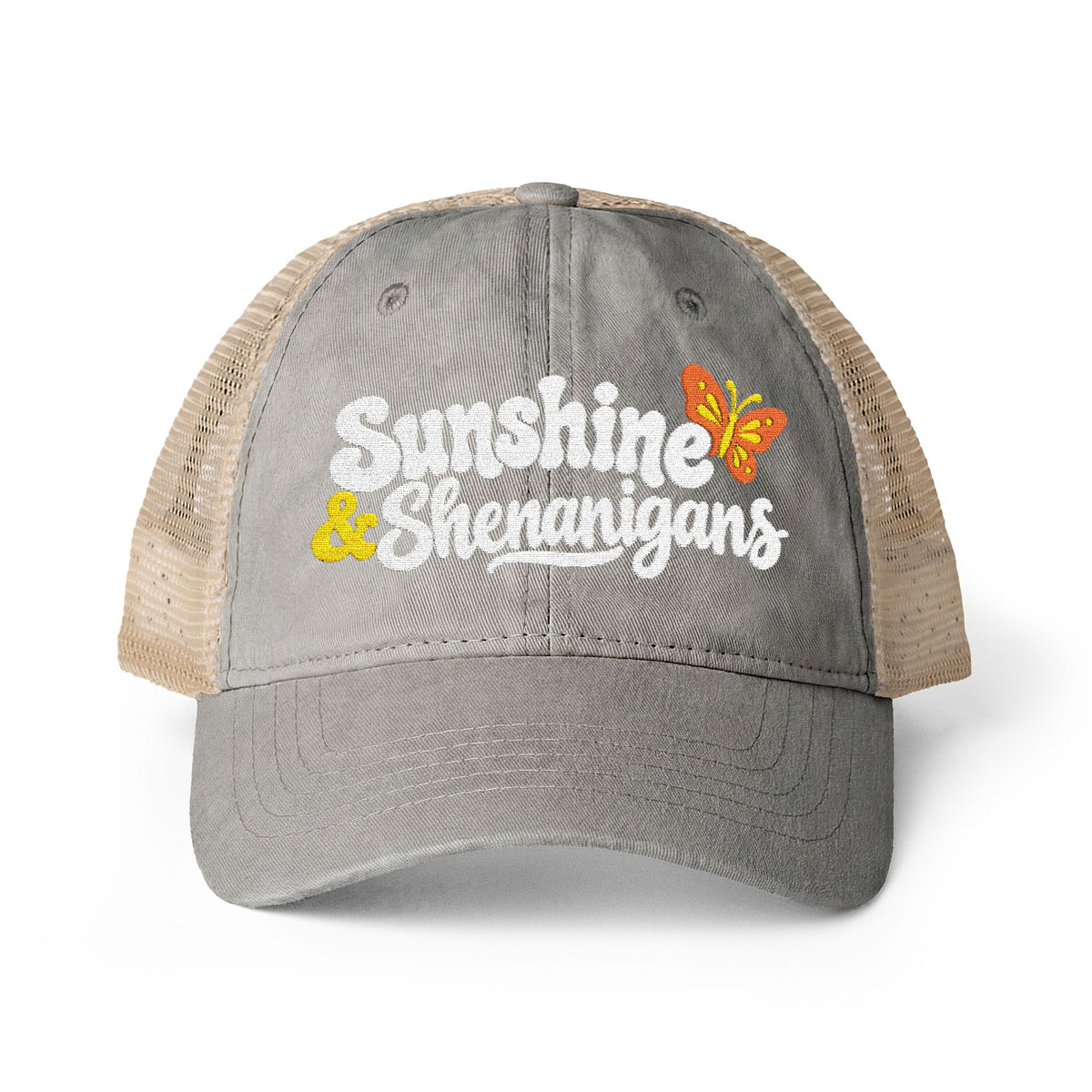 Sunshine & Shenanigans - Women's Washed Mesh-Back Cap