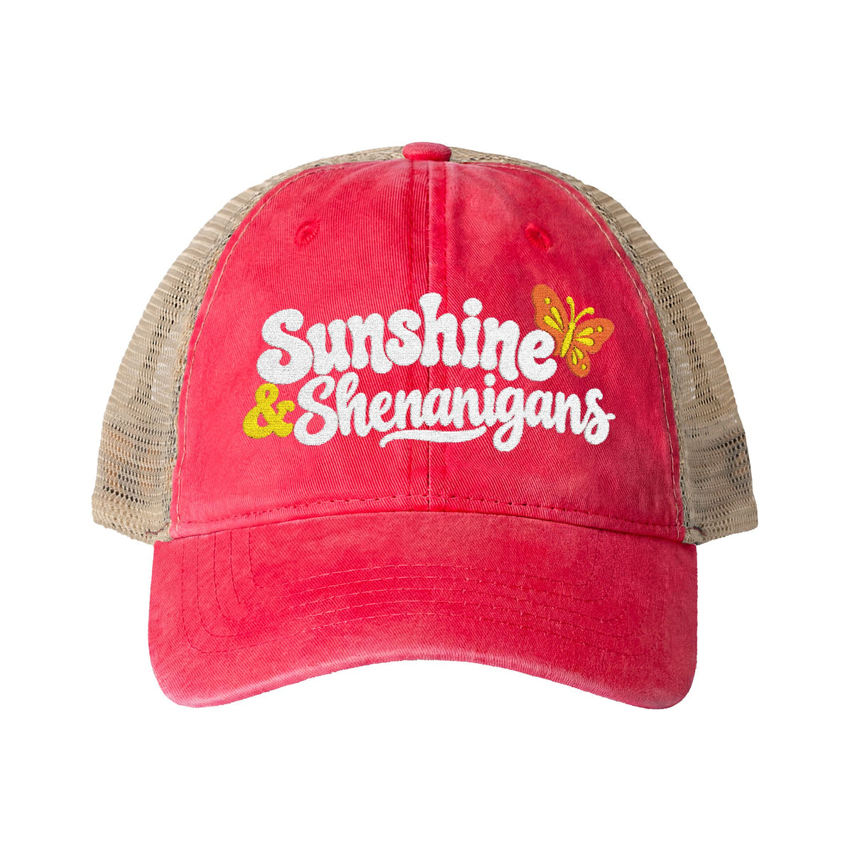 Sunshine & Shenanigans - Women's Washed Mesh-Back Cap
