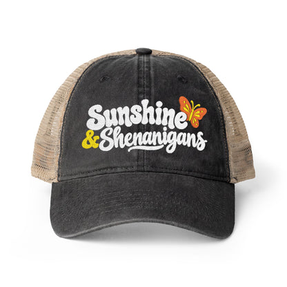 Sunshine & Shenanigans - Women's Washed Mesh-Back Cap