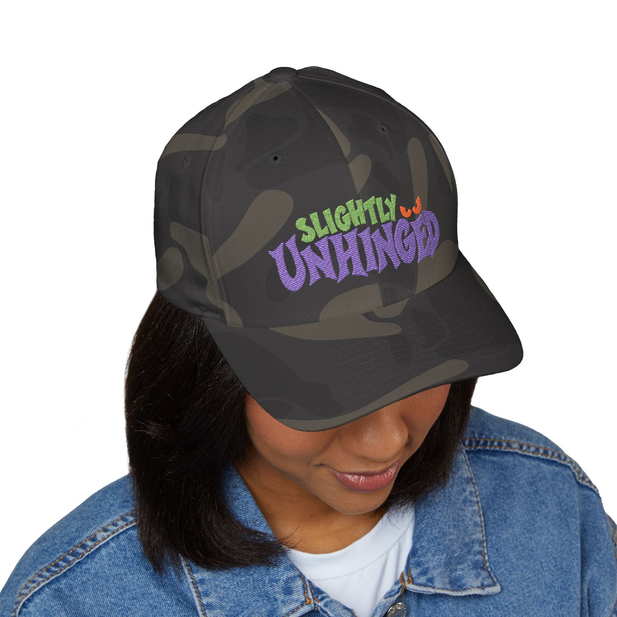 Slightly Unhinged Embroidered Cap – Funny Halloween Hat